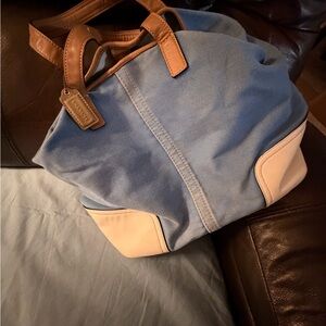 Coach Blue and Tan Crossbody Bag